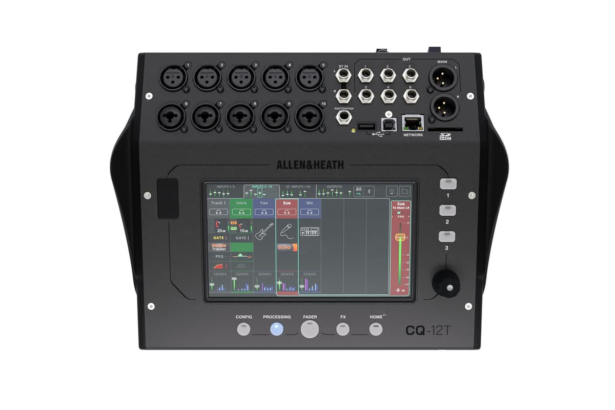 Allen & Heath CQ-12T Mesa de Mezclas Digital con Pantalla Táctil de 7" y Conectividad Bluetooth AH-CQ12T