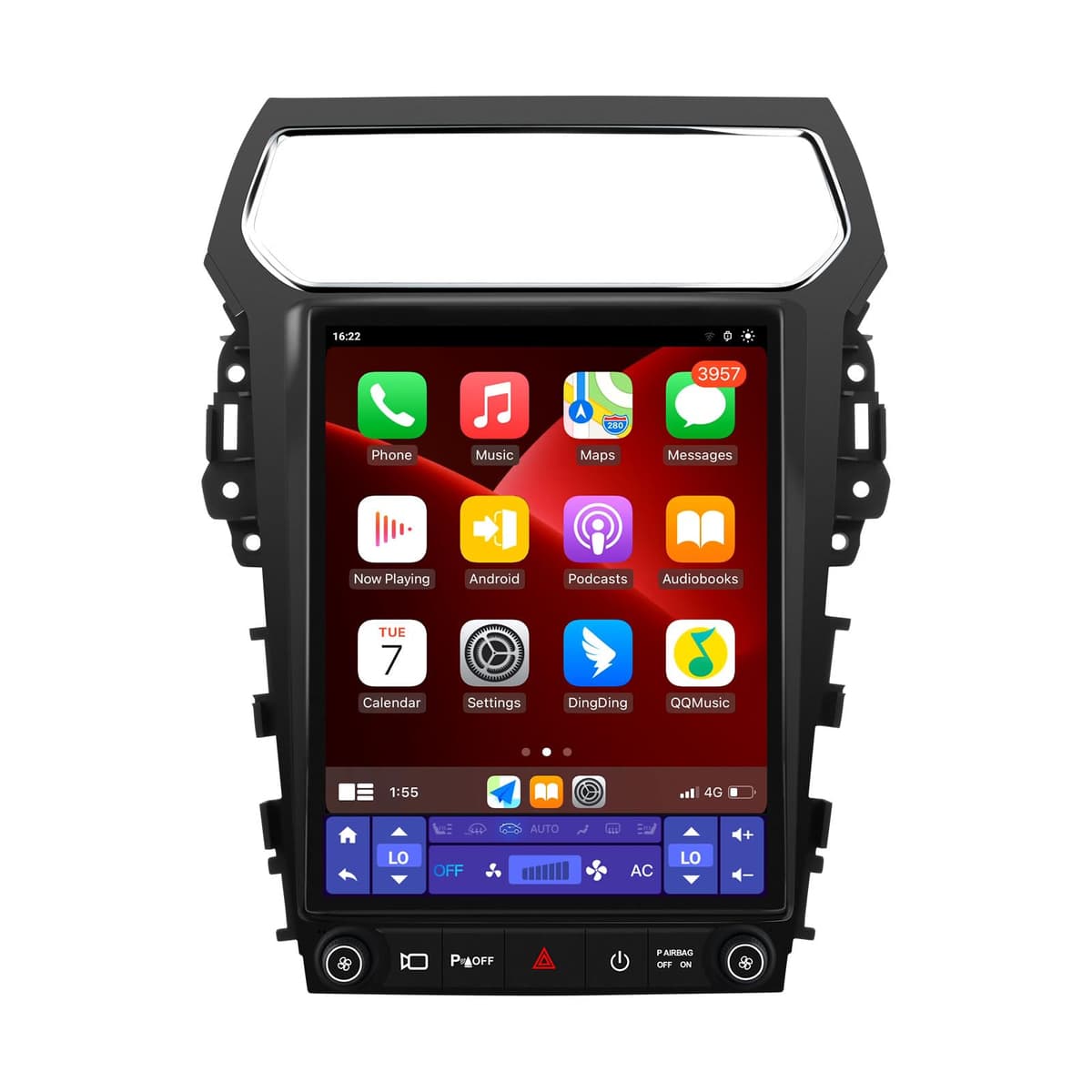 AWESAFE [4GB+64GB] para actualización de estéreo Ford Explorer 2011-2019, unidad principal Android estilo T con pantalla táctil 12.1" con CarPlay Android Auto GPS AM FM