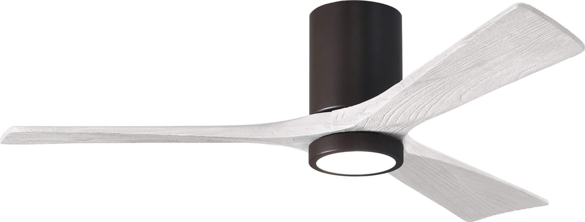 Matthews IR3HLK-TB-MWH-52 Ventilador de Techo Irene 52" con Luz, Motor DC Silencioso, 3 Aspas de Madera, Bronce Texturizado con Blanco Mate