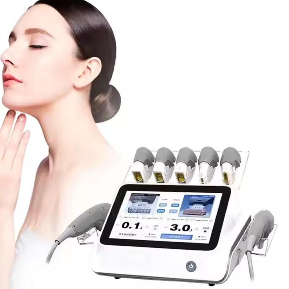 QiQiBaby Máquina de belleza 7D profesional 2 en 1 para rostro y cuerpo con 7 probes 20000 disparos 7D-Shots-HI