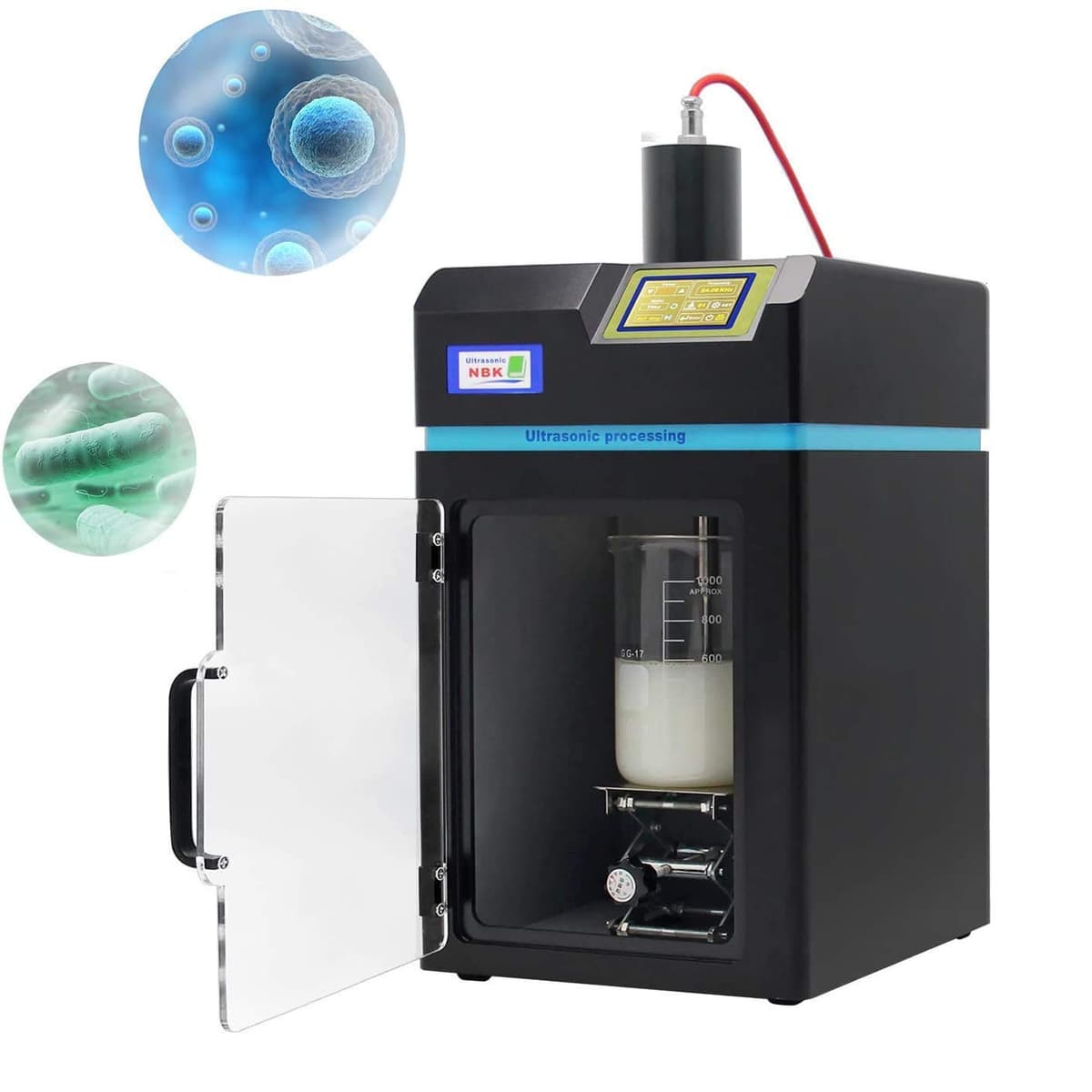 CGOLDENWALL Ultrasonic Homogenizer Sonicator 2 en 1, 1000W, 24KHz, Capacidad 0.1mL-1200mL, Modelo CNA-996FF