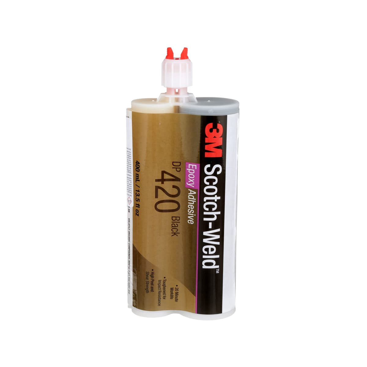 3M Scotch-Weld Epoxy Adhesive DP420, Epoxi Estructural Dos Componentes, Negro, 400 mL Duo-Pak