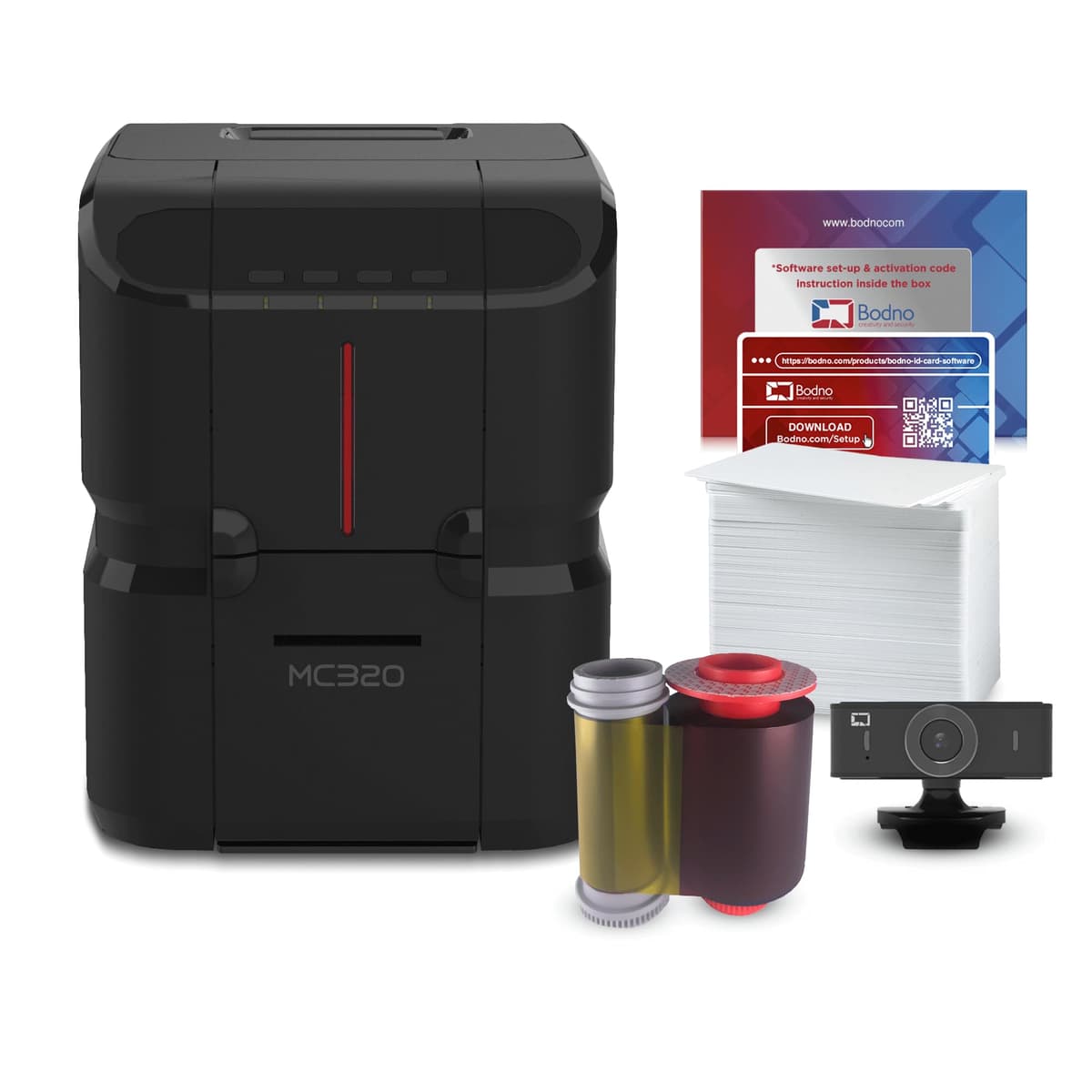 Bodno Matica MC320 Impresora de Carnet Dúplex Direct-to-Card + Paquete de Suministros Edición Bronze BD32002