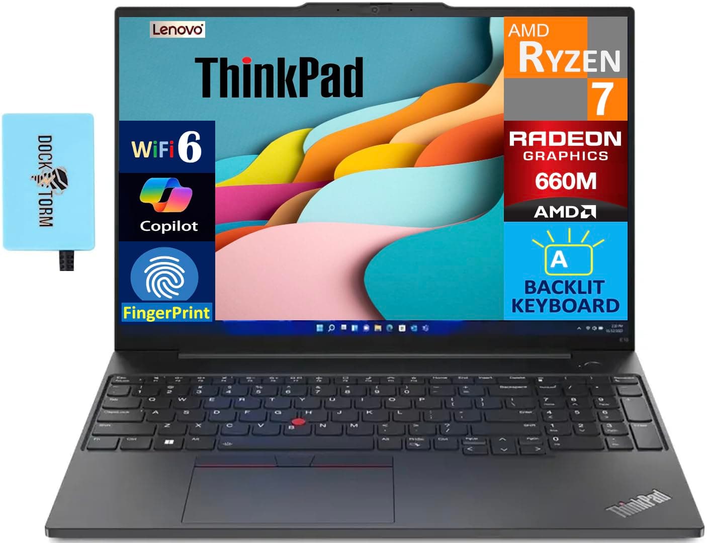 Lenovo ThinkPad E16 Gen 1 16" con Ryzen 7 7730U, 32GB RAM, 1TB SSD y Windows 11 Pro 21M5S09E00