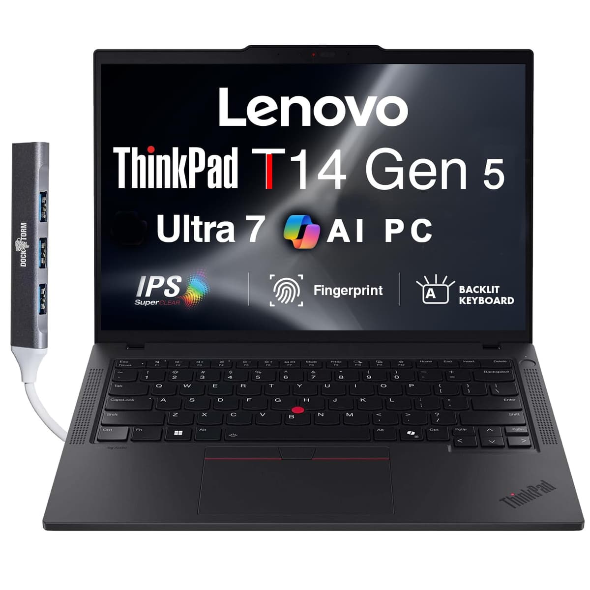 Lenovo ThinkPad T14 Gen 5 14" IPS FHD+ Intel Core Ultra 7 155U 32GB 2TB SSD Win 11 Pro con Dockztorm 21MLS1KT00