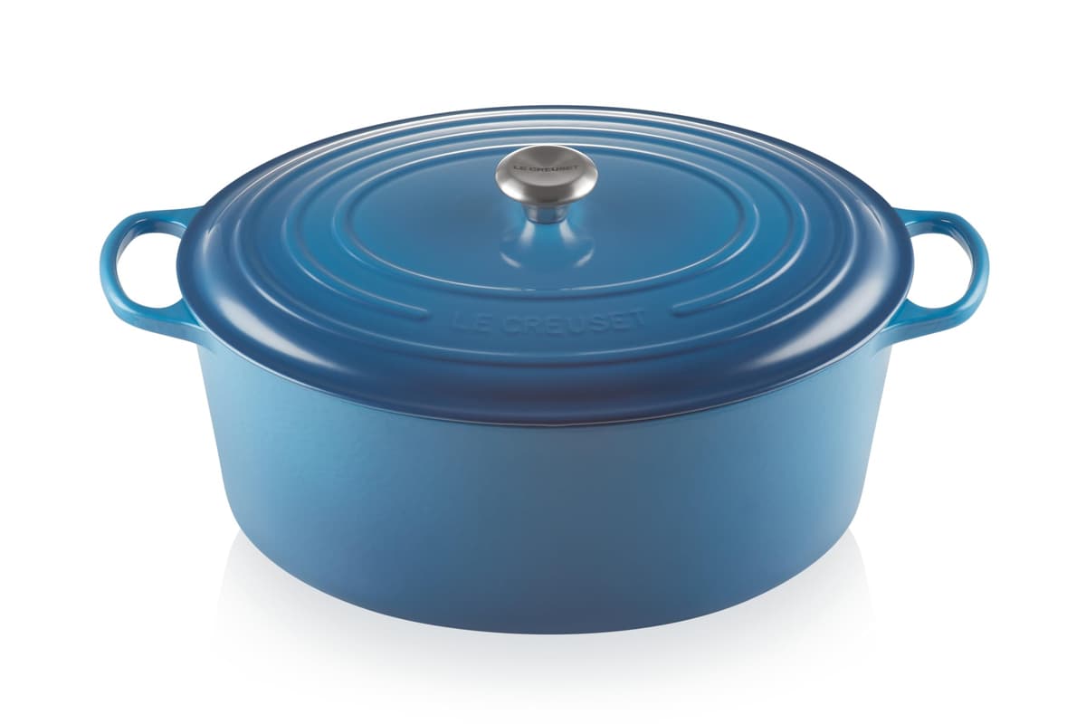 Olla holandesa ovalada de hierro fundido esmaltado Le Creuset Signature 15.5 qt, Marseille LS2502-4059SS