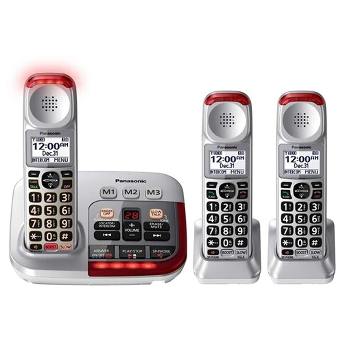 Panasonic KX-TGM450S con 2 Handsets KX-TGMA45S Teléfono Inalámbrico Amplificado y Contestador (3 Handsets) KX-TGM450S + (2) KX-TGMA45S