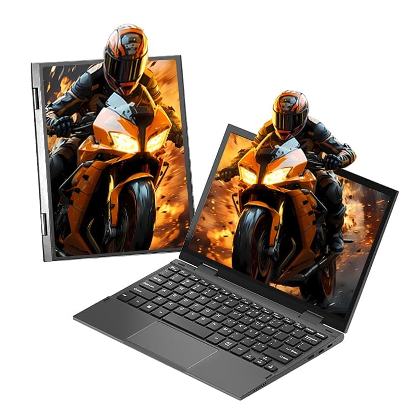 ZWYING Mini Laptop 2 en 1: Pantalla táctil IPS 2K FHD de 10.95", CPU N95, 16GB DDR5 RAM, 1TB SSD, Cuerpo metálico, Windows 11 Pro, USB-C de funciones completas, Sensor de huellas, Teclado retroiluminado (16G+1TB) HL1068