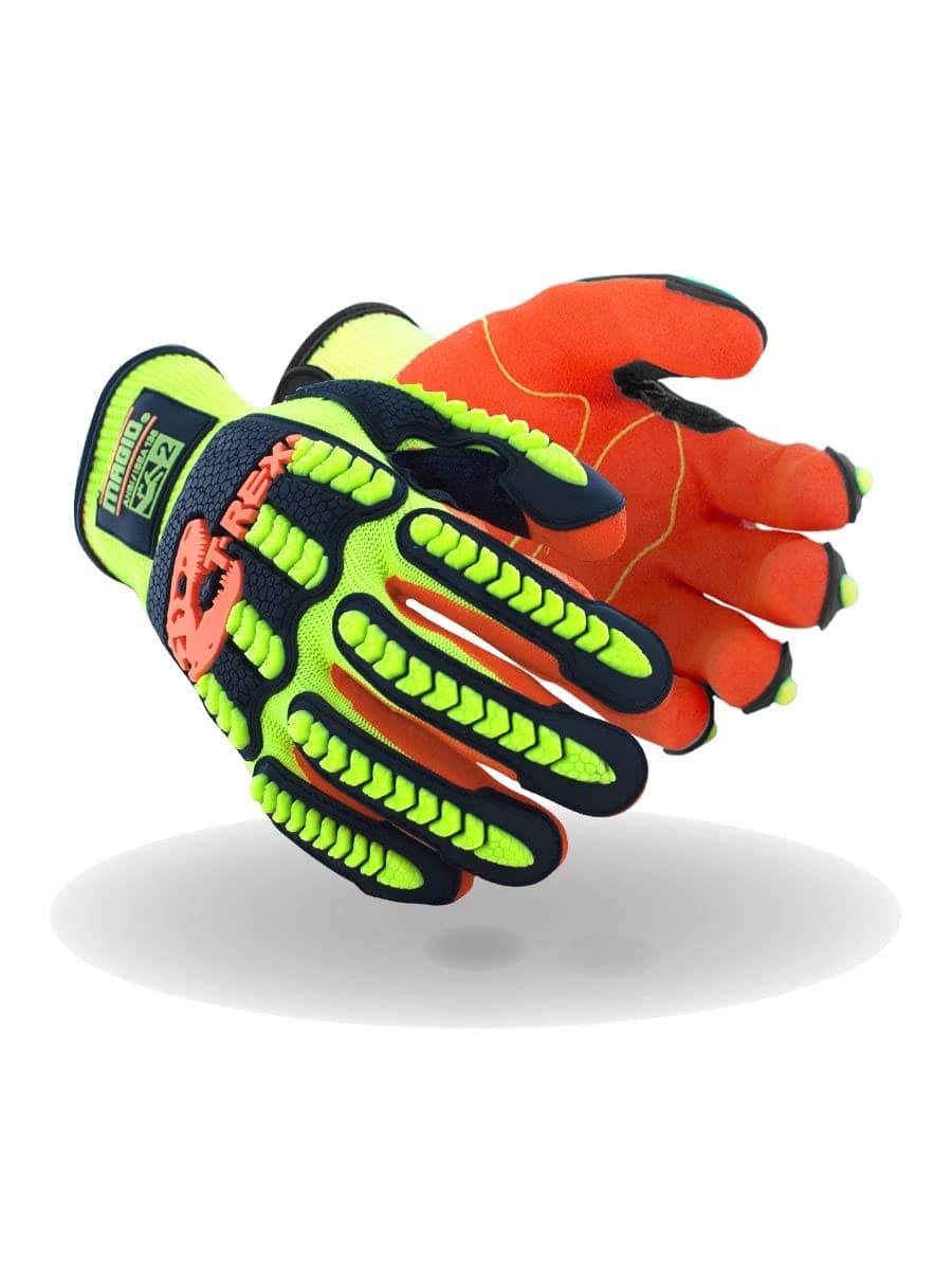 MAGID TRX500 Guantes de trabajo resistentes a impactos, Sandy Nitrile, 48 pares, Talla 9/Grande TRX500L-48