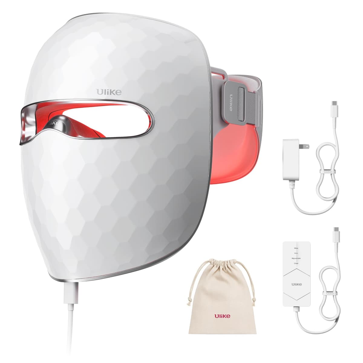 Ulike ReGlow LED Light Therapy Mask - Máscara de fototerapia facial 4 modos con control remoto UM10-US
