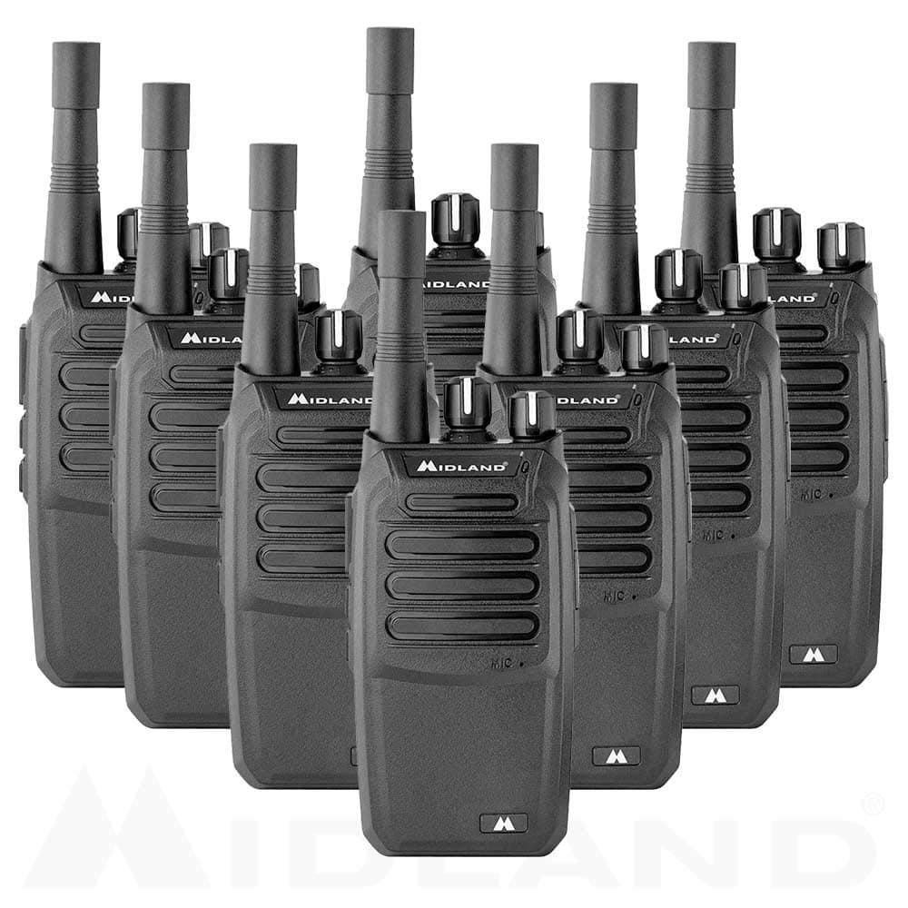 Midland BR200 Radio Comercial Bidireccional - Pack de 8 (Negro) BR200X8
