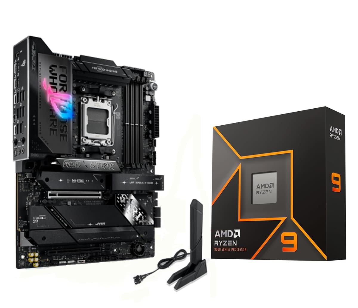 MICRO CENTER Procesador AMD Ryzen 9 9900X con Placa Madre ASUS ROG Strix X870E-E R2 Gaming WiFi ATX (WiFi 7,5x M.2, PCIe 5.0, USB4 Tipo-C) 9900XROGSX870EEGWFR2