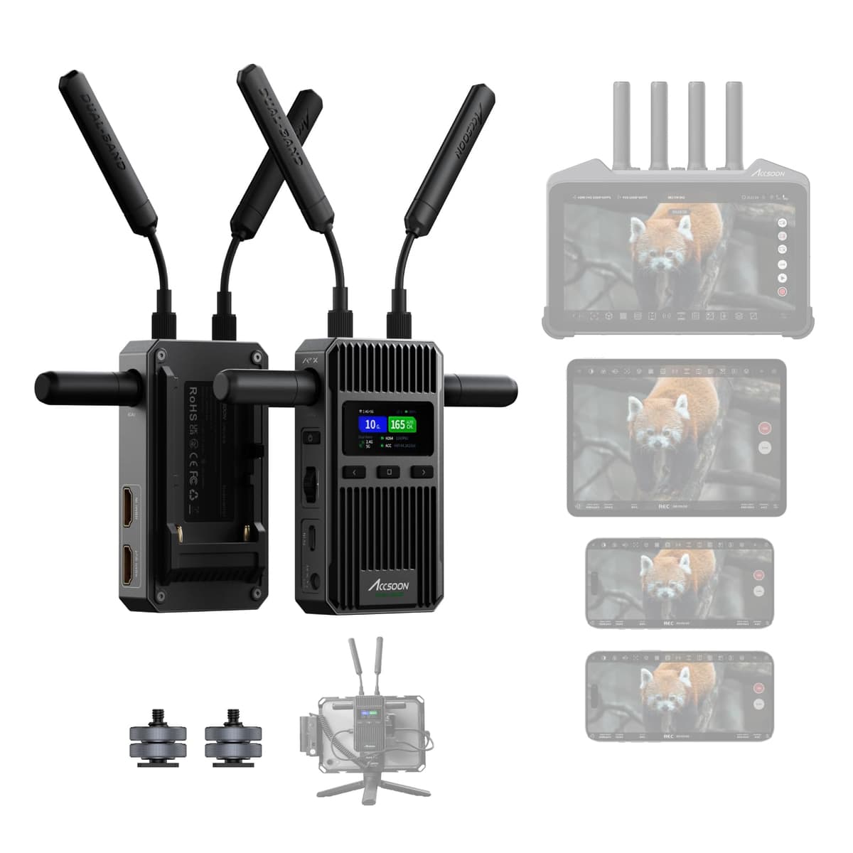 Accsoon CineView 2 SDI - Sistema inalámbrico SDI/HDMI, 1500 ft, latencia <50ms, UVC/RTMP, monitoreo 4 dispositivos WIT08-S-sdi