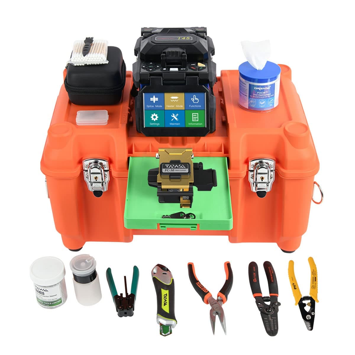 Orientek T45 - Fusionadora de fibra óptica con pantalla táctil T45-RL-FBA-2