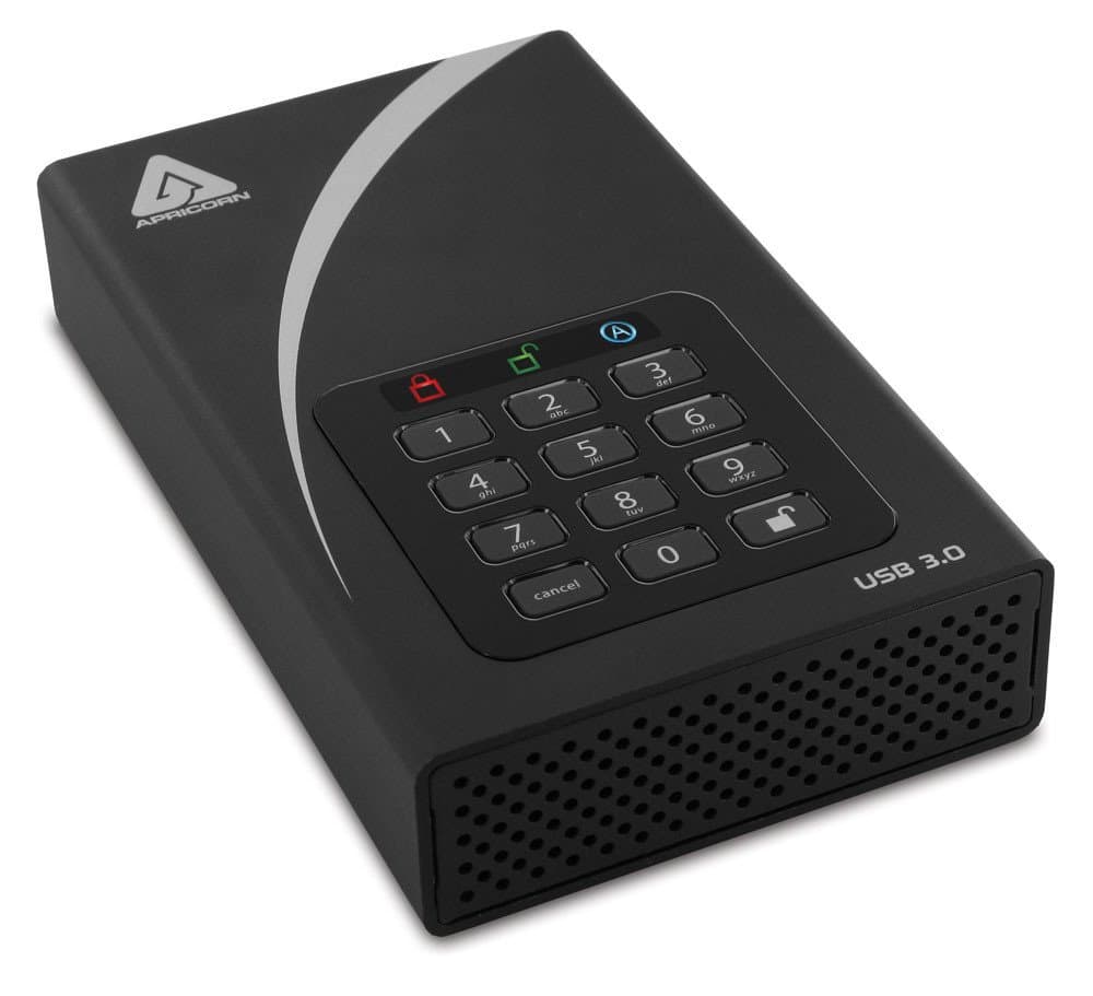 Apricorn Aegis Padlock DT 8TB Unidad de Disco Duro USB 3 con Cifrado AES de 256 bits (ADT-3PL256-8000)