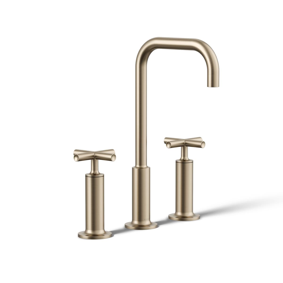 KOHLER K-14408-3-BN Purist - grifo para lavabo 3 orificios con manijas cruz, níquel cepillado