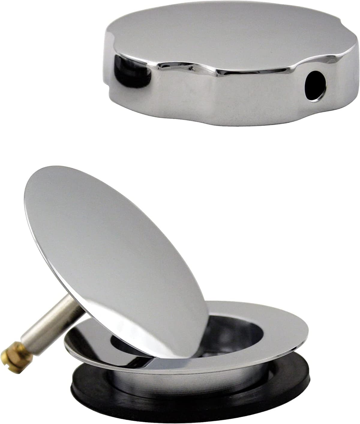 Westbrass D50TE-50-26 Repuesto Estándar de Desagüe y Rebosadero con Cable 1-1/2", Cromo Pulido (Paquete de 50)