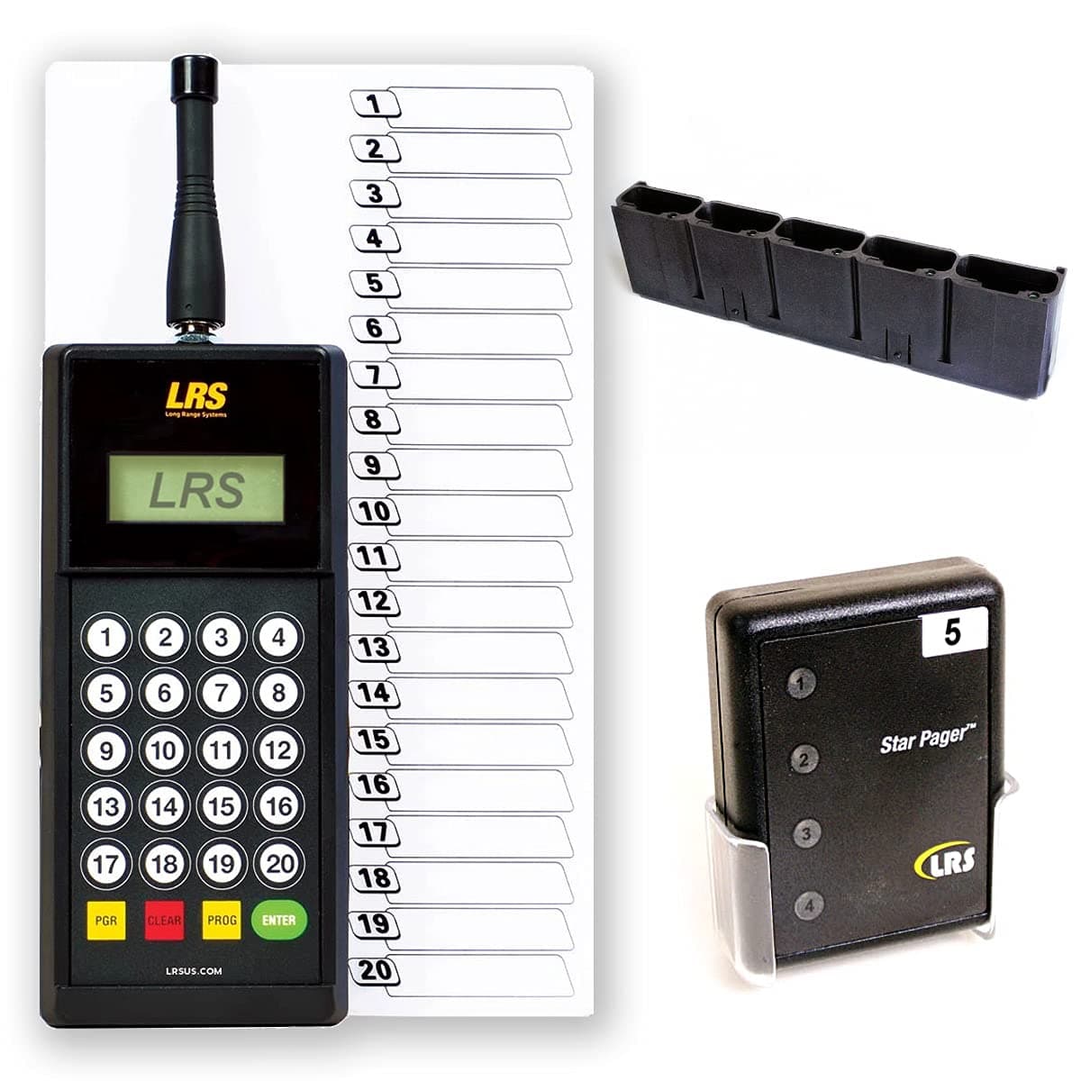 FoodSoftware Kit sistema de pagers para restaurantes con 5 unidades y transmisor FS0010LRSKS05