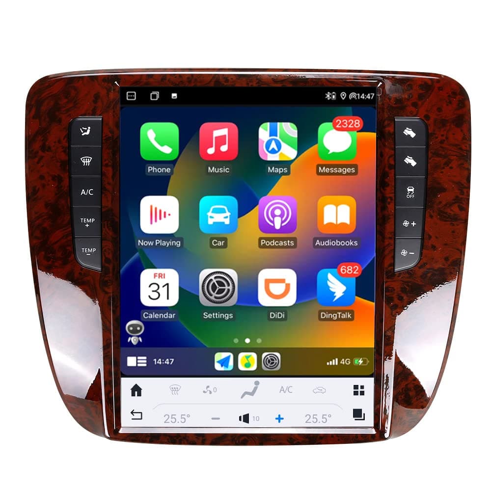 aoonav Radio Android 12.1" Snapdragon 665 para GMC Yukon / Chevy Tahoe/Suburban 2007-2012 con CarPlay inalámbrico