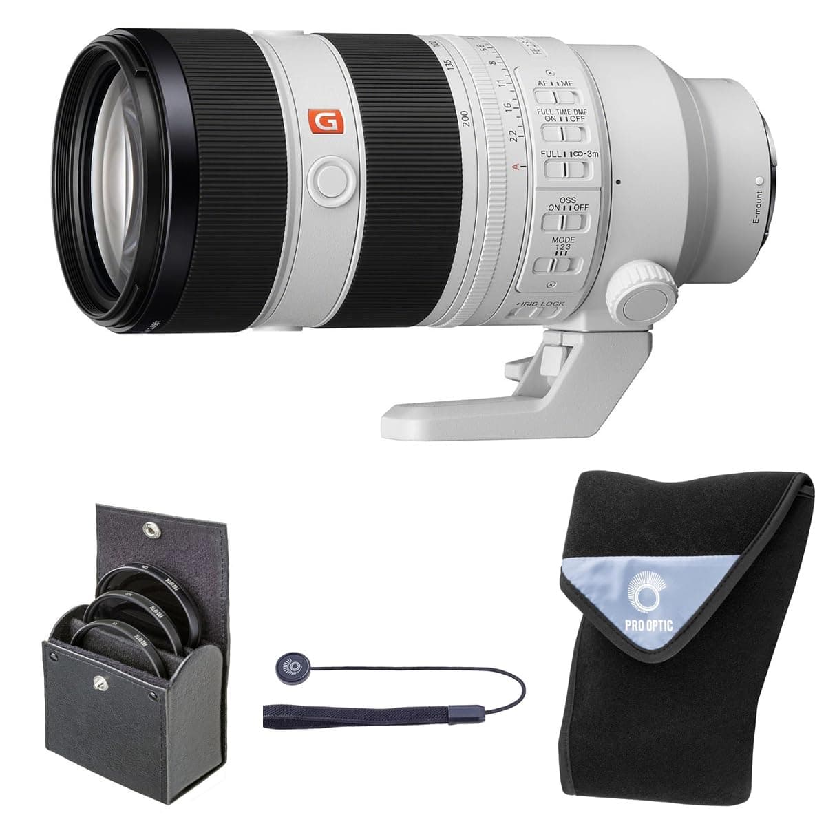 Sony FE 70-200mm f/2.8 GM OSS II G Lens, Paquete con Kit de Filtros Digital Essentials de 77mm y Envoltorio de Lente de 19x19 SEL70200GM2K