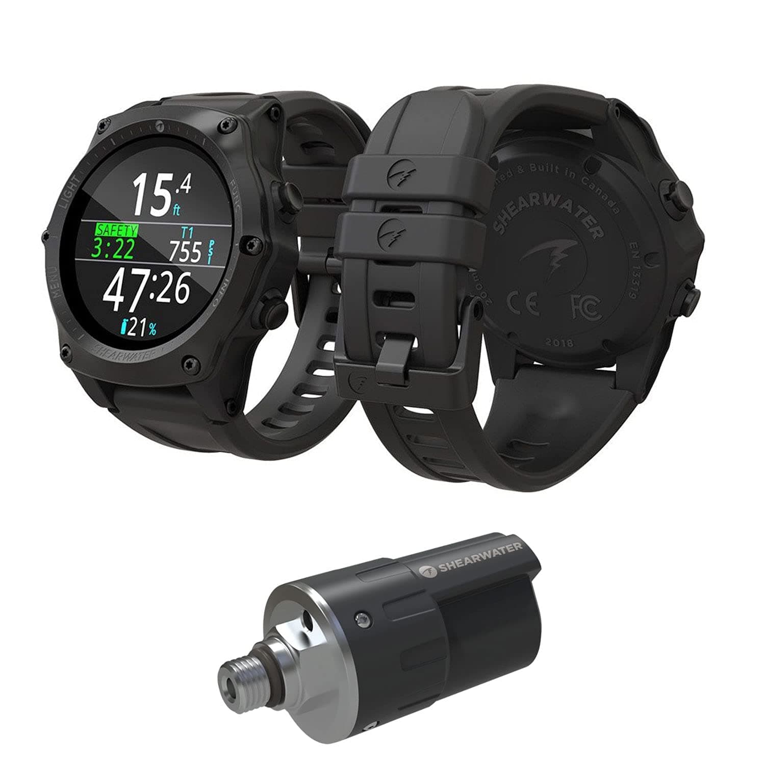 Shearwater Research Teric Wrist Computer con Transmitter - Black 15001 - 13004-02