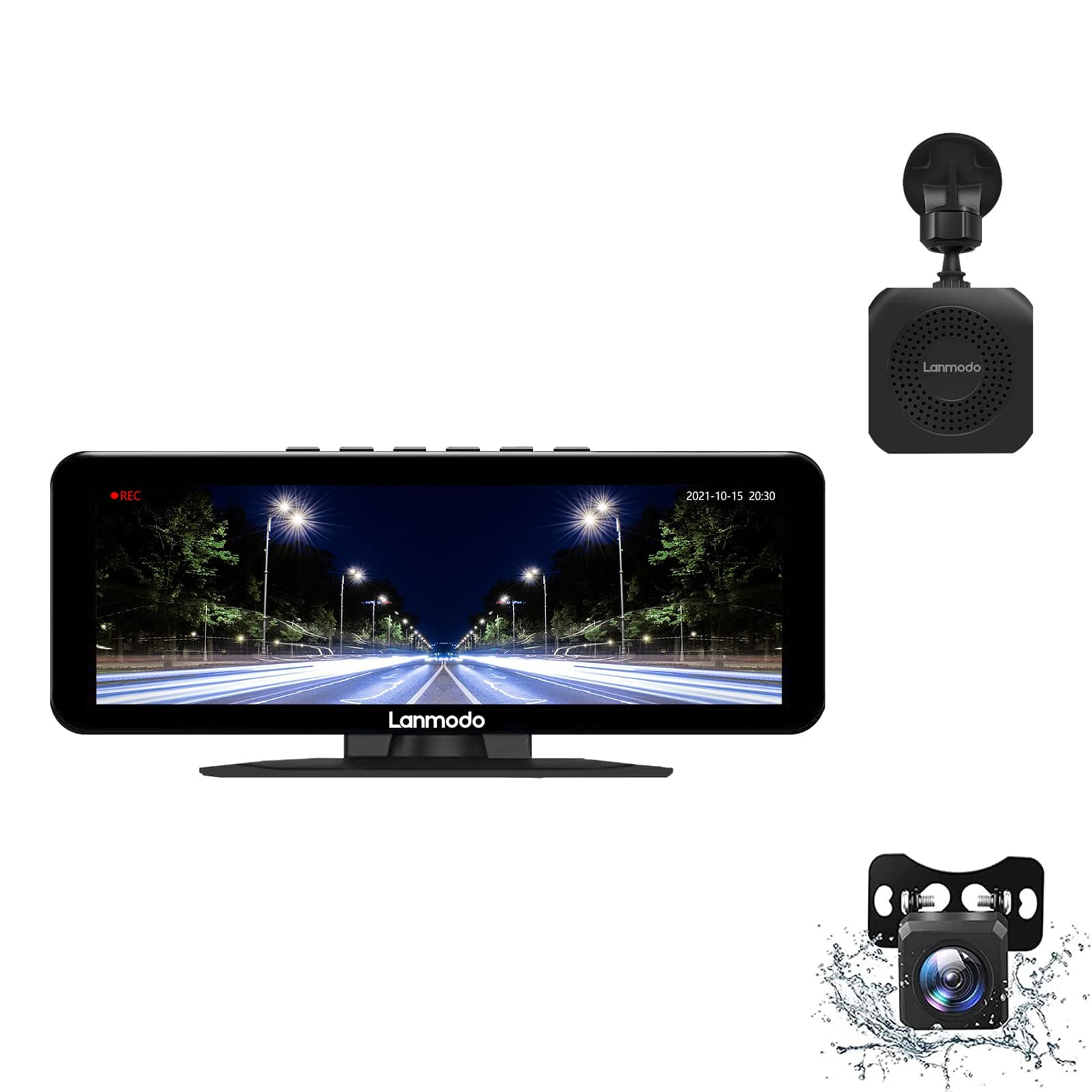 LANMODO Sistema de Visión Nocturna con Cámara Trasera IP67 (Frontal y Trasera)