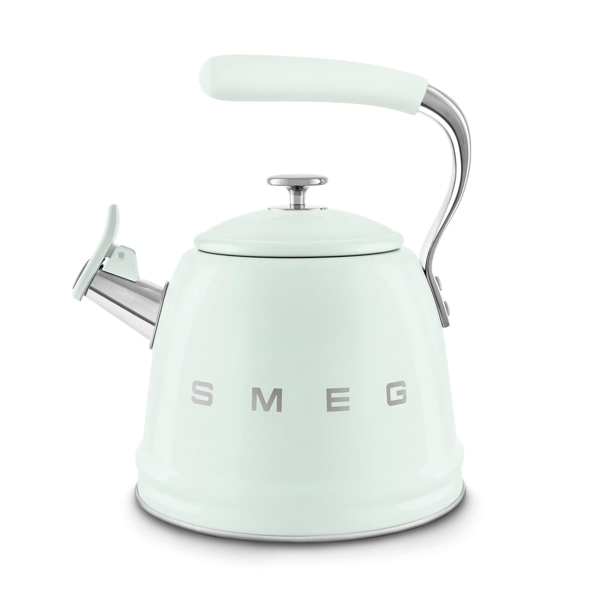 Smeg WKF01PG Hervidor silbante 2.3 L acero inoxidable, tapa removible, compatible inducción, verde