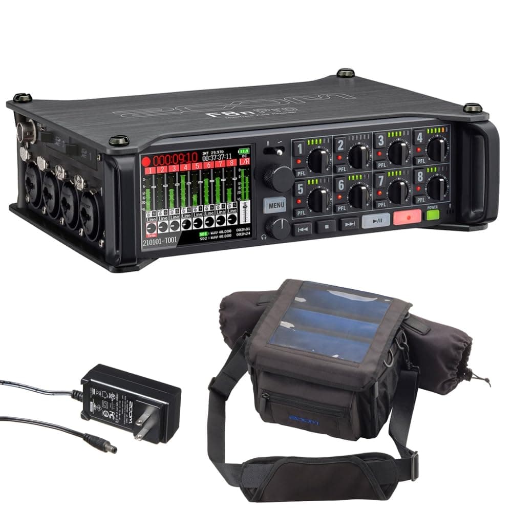 Zoom F8n Pro Grabadora de Campo 8 Entradas/10 Pistas + Estuche Protector PCF-8N (Bundle) BZOOZF8NPRO-002