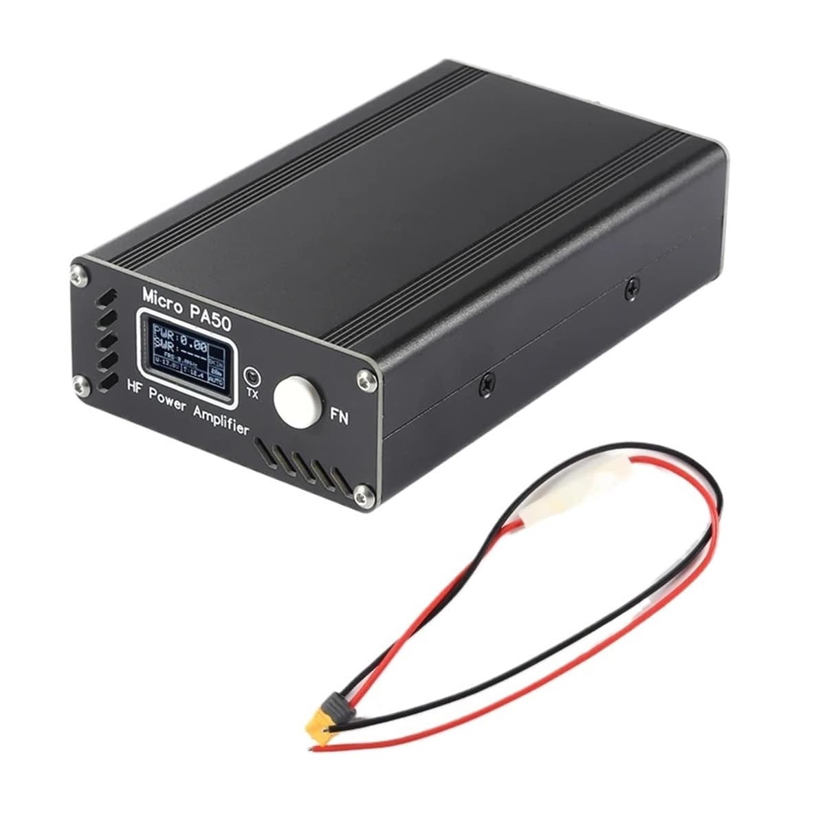 L6AS0F7 PA50+ Micro Amplificador de Potencia HF 50W con Pantalla OLED, Medidor SWR y Filtro LPF