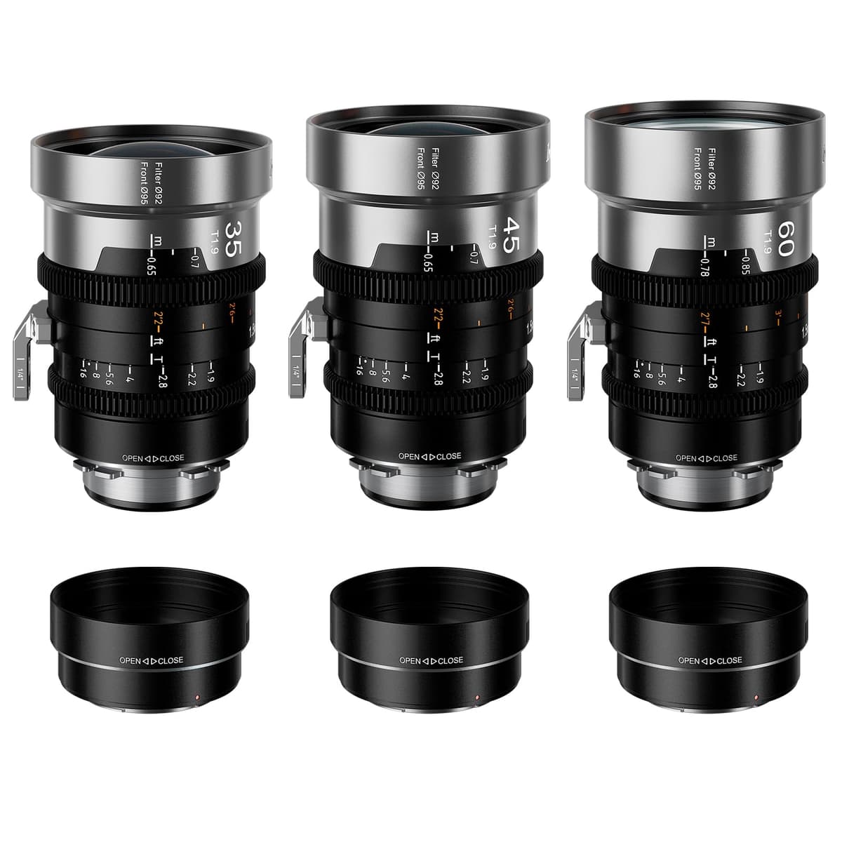 SIRUI IronStar T1.9 1.5X Anamorphic Cine Lens Set 35mm 40mm 60mm Full Frame Manual Focus PL/EF Mount, Neutral Flare IRON-3S-N
