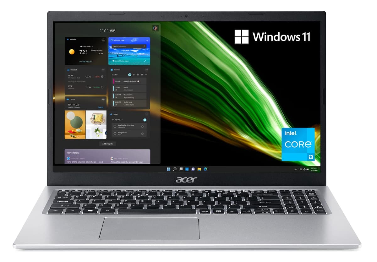 acer Aspire 5 A515-56-33C0 Portátil Slim | Pantalla IPS Full HD de 15.6" | Procesador Intel Core i3-1115G4 de 11ª Gen | 4GB DDR4 | 128GB SSD NVMe | WiFi 6 | Teclado Retroiluminado | Windows 11 Home en modo S NX.ABUAA.003