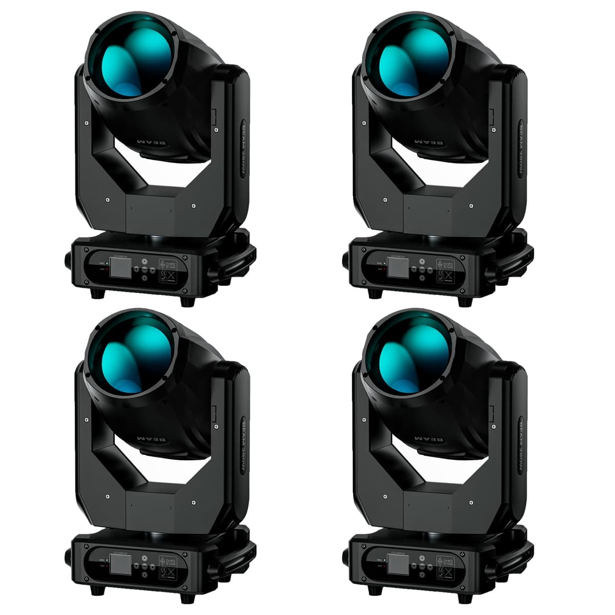 GdjRttk 280W 10R Moving Head Light - 14 Gobos, 14 Colores, 2 Prismas, DMX512, Efecto Rainbow, Sound-Activated (4PCS) 02229
