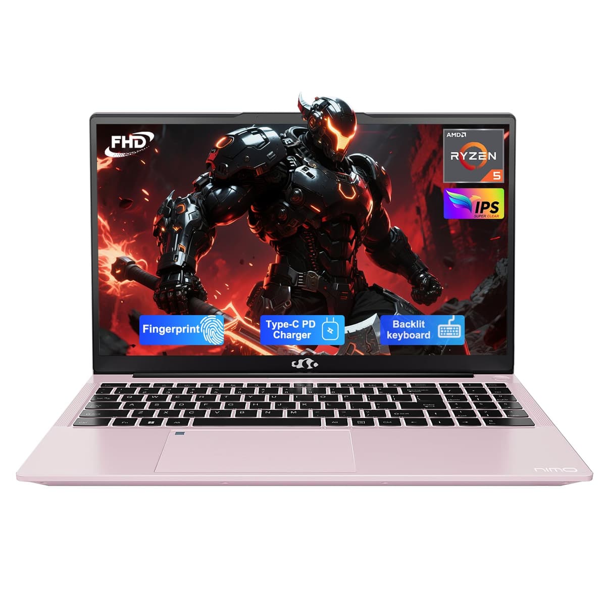 NIMO Laptop 15.6" IPS FHD, 32GB RAM 1TB SSD AMD Ryzen 5 (Mejor que i5-1135G7, 4 núcleos hasta 3.7GHz) Computadora para Estudiantes con Carga USB-C 65W, 2 Años de Garantía, Lector de Huellas, Teclado Retroiluminado, BT5.2, para Uso en Casa NIMO N152