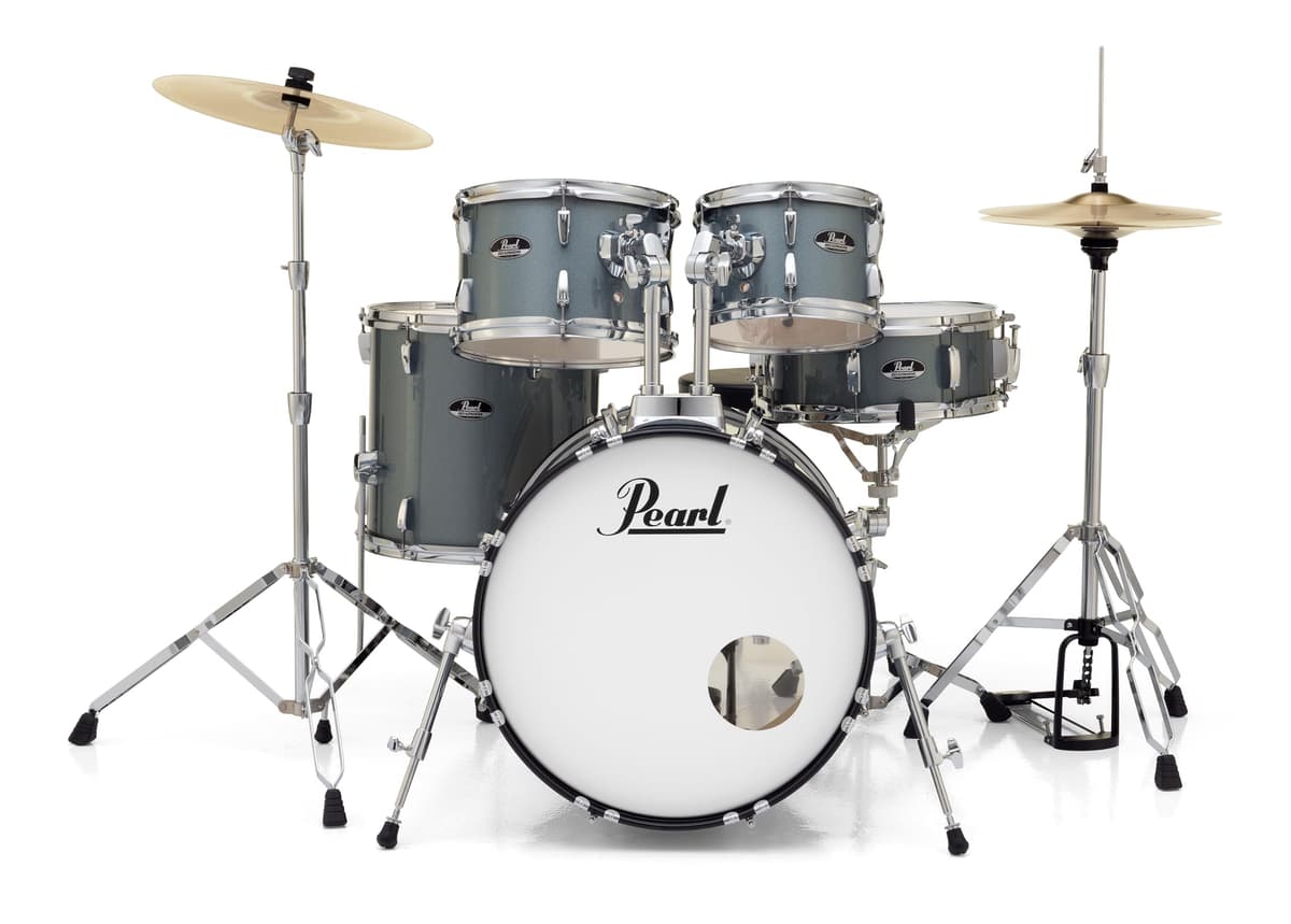 Pearl Roadshow RS505C/C706 5-Piece Drum Set Completo con Platillos y Hardware, Charcoal Metallic