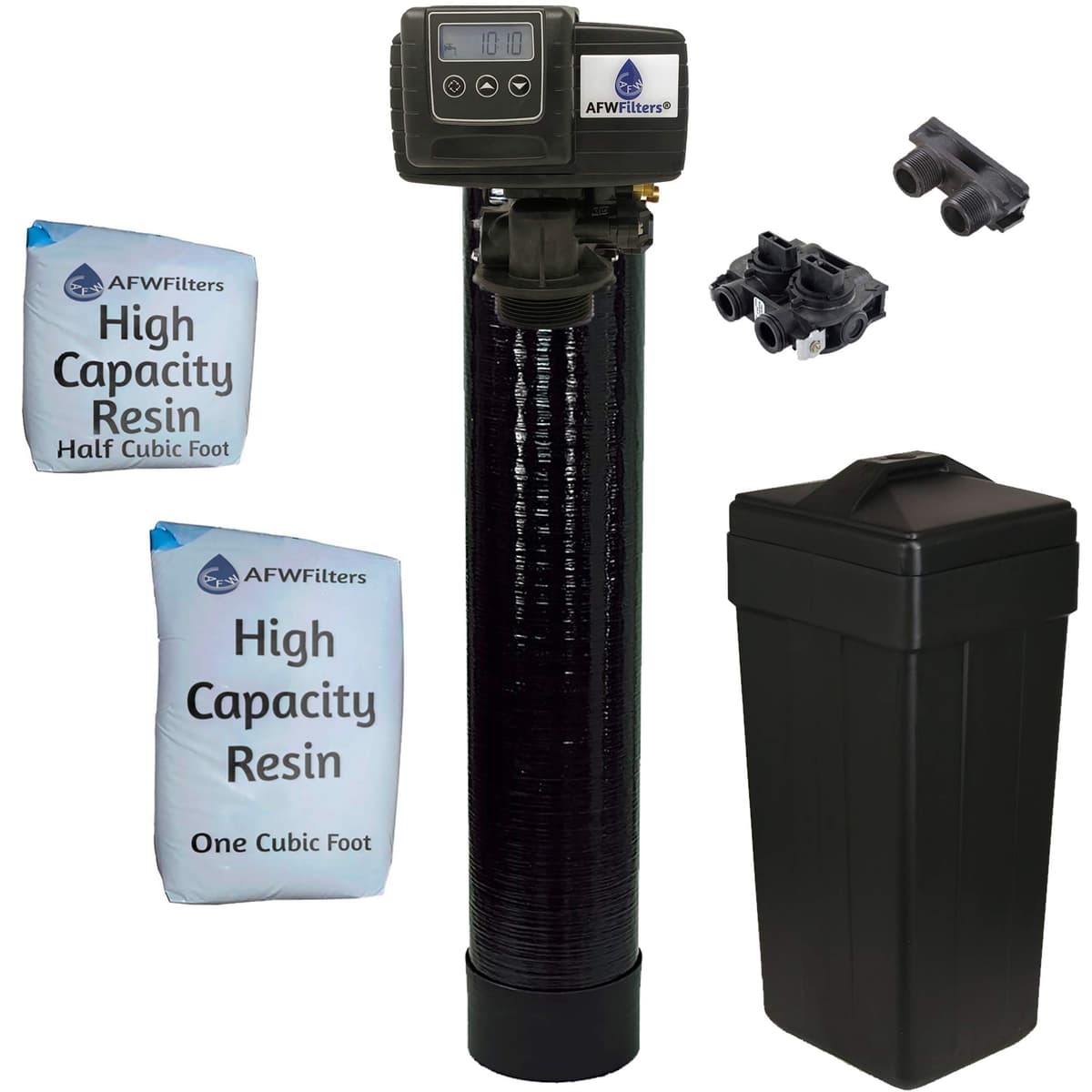 AFWFilters Fleck 5600SXT Sistema Descalcificador 48,000 Granos con Válvula Digital WS48-56SXT