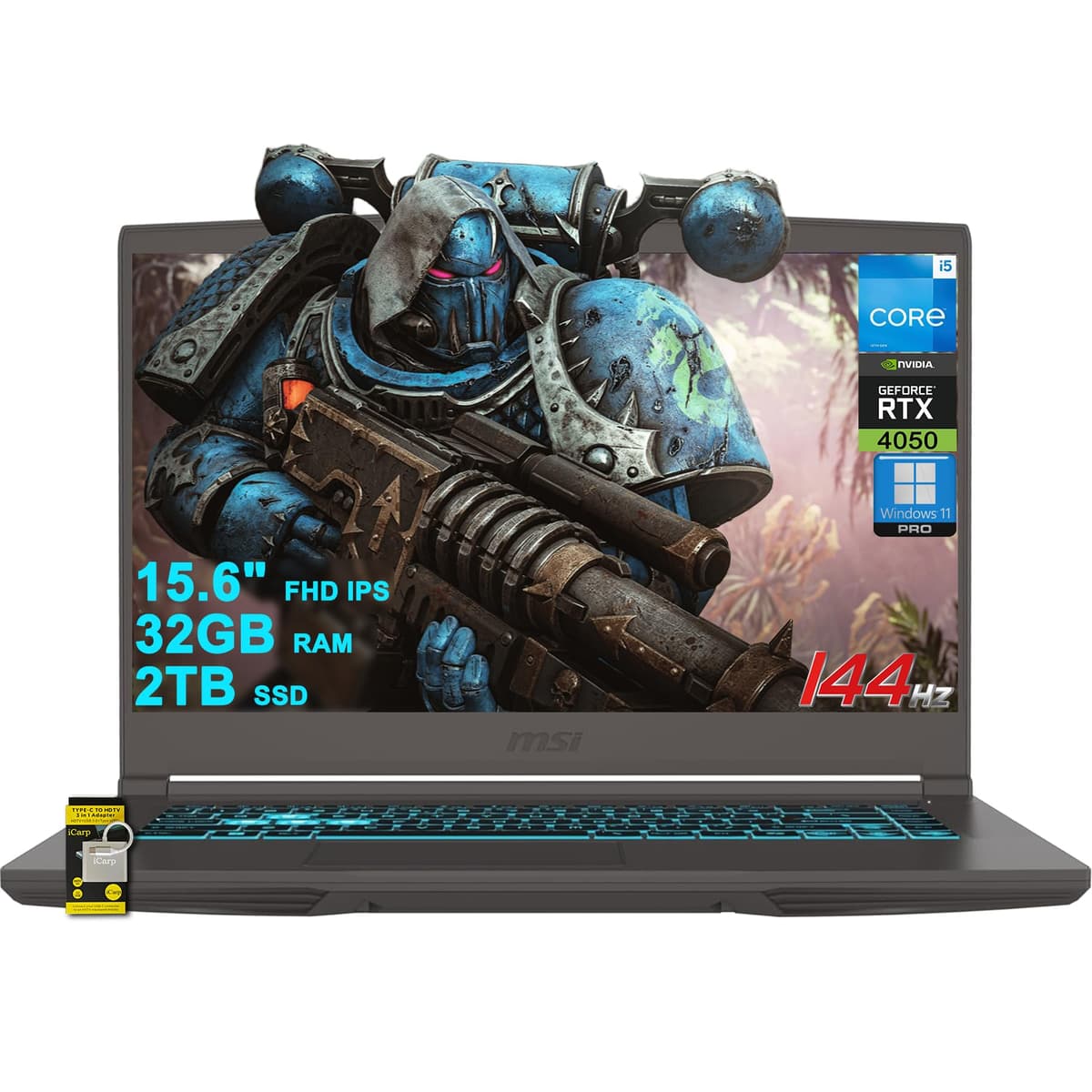 msi Thin 15 Gaming Laptop - 15.6" FHD 144Hz, i5-13420H, 32GB RAM, 2TB SSD, RTX 4050 RM Thin 15