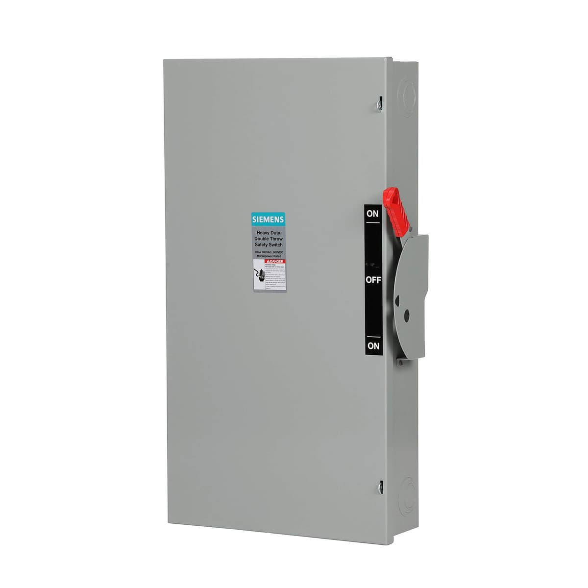 Siemens DTNF364 200 Amp, 3 Pole, 600 V, 3 Wire, Non-Fused Double Throw Type 1