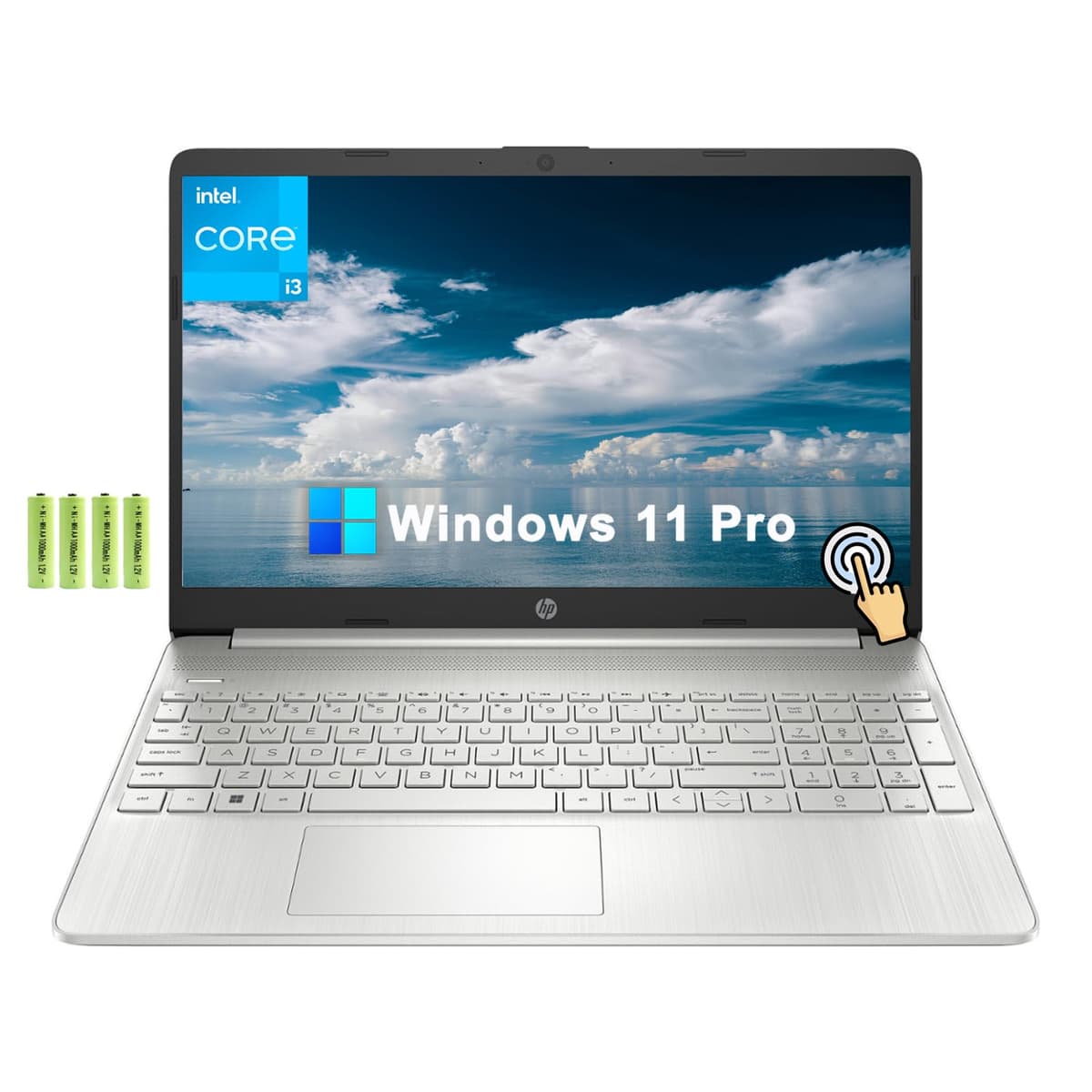 HP 15 de 15.6 pulgadas LCD táctil HD para negocios [Windows 11 Pro], Intel Core i3-1115G4, 16 GB RAM, 1 TB SSD PCIe, Intel UHD Graphics, Wi-Fi, Bluetooth 5, HDMI, con batería, plateado HP Laptop
