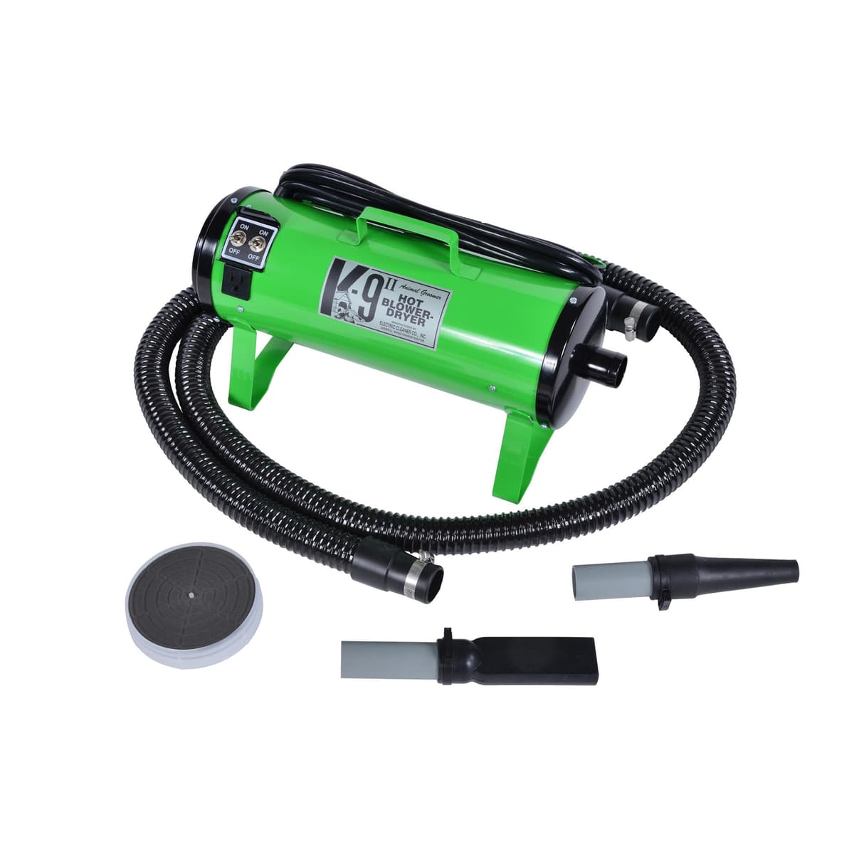 Secador de Perros K9 II de Electric Cleaner Company - Secador de Alta Potencia, 10' Manguera, Deshedding, Verde Lima