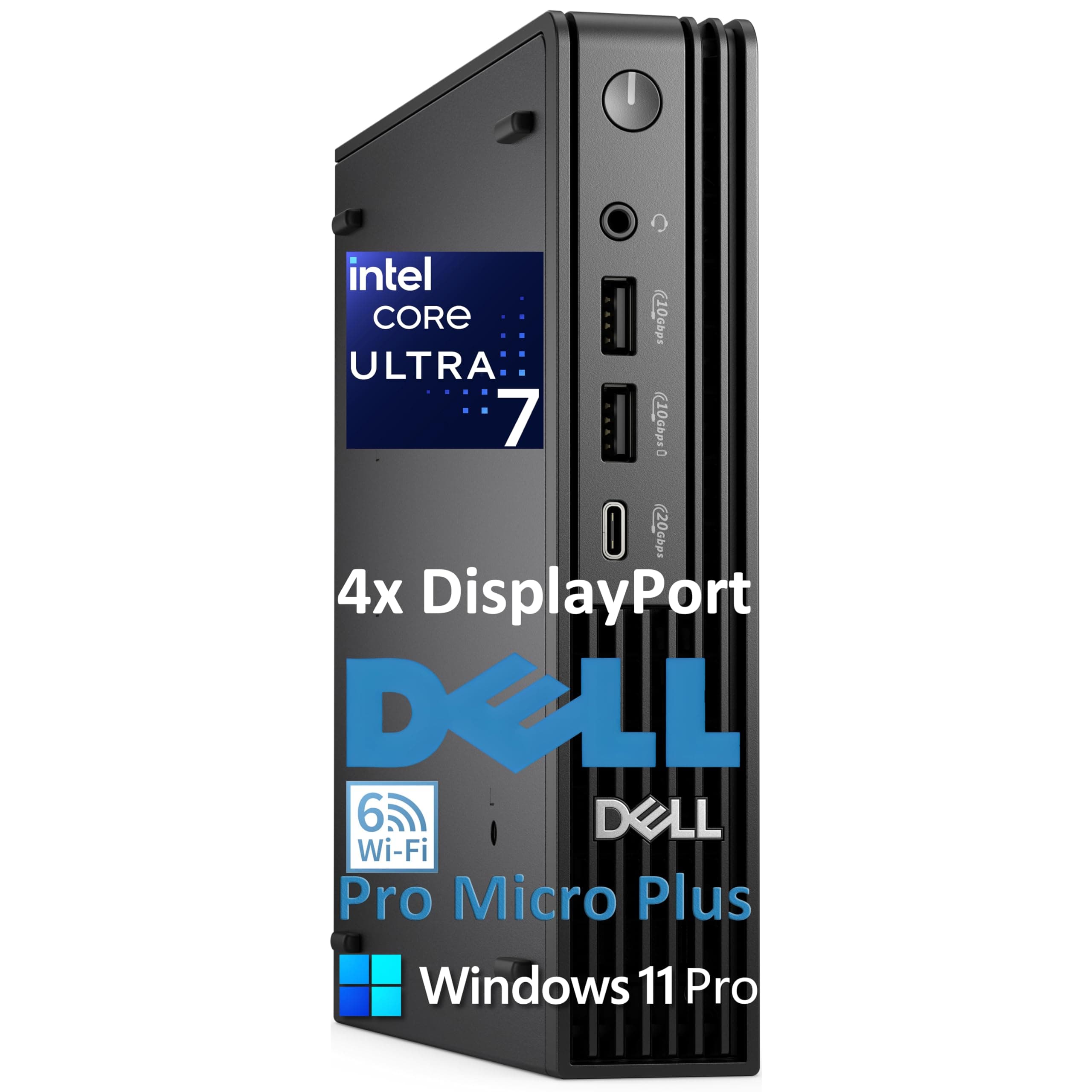 Dell Pro Micro Plus (Next Gen OptiPlex MFF) - Mini PC, Intel Core Ultra 7 265, 32GB DDR5, 1TB PCIe SSD, 4x DisplayPort, WiFi 6, Windows 11 Pro