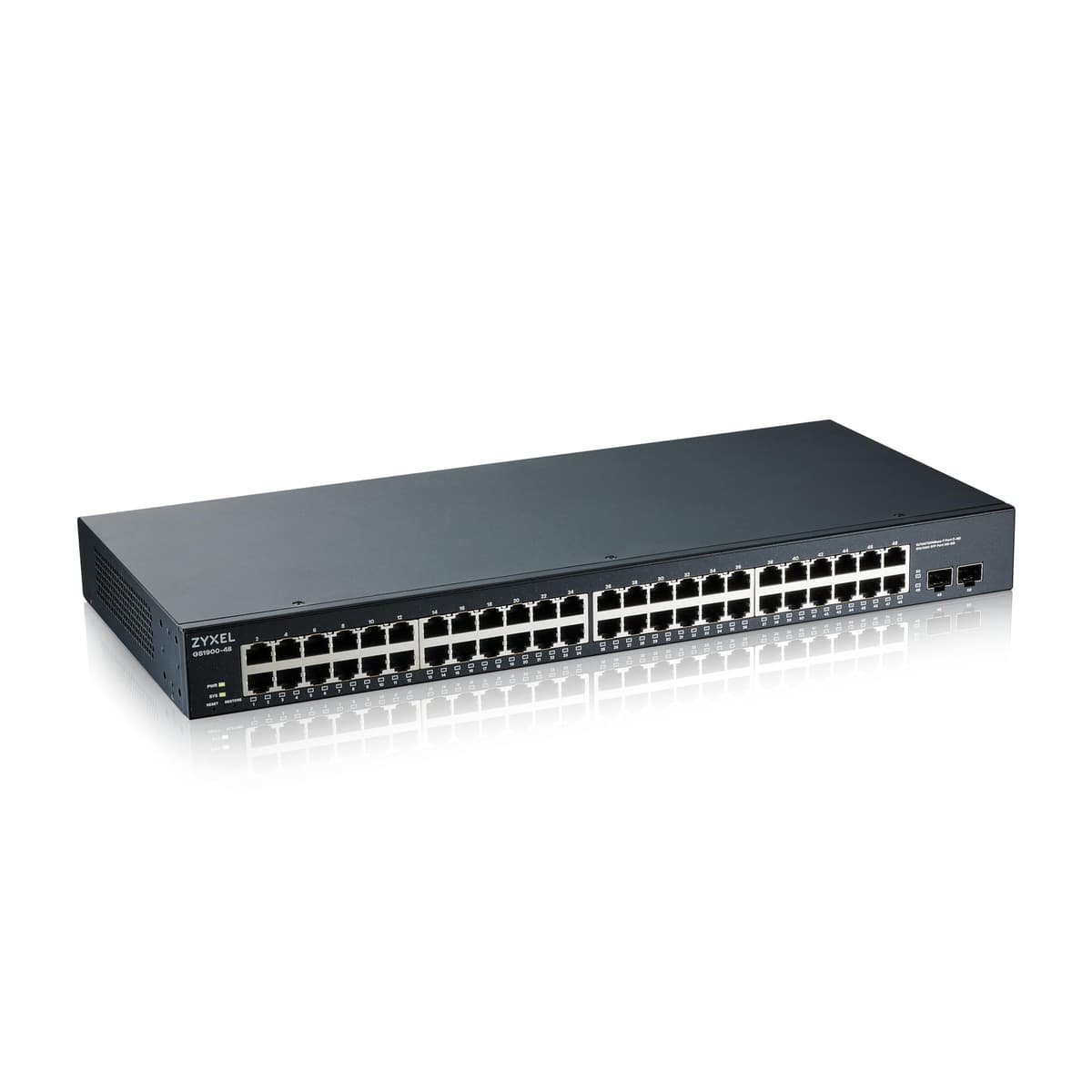 Zyxel Switch Gigabit de 48 Puertos | Smart Managed | Montable en Rack con 2 Puertos SFP | VLAN, IGMP, QoS [GS1900-48] GS1900-48-EU0102F