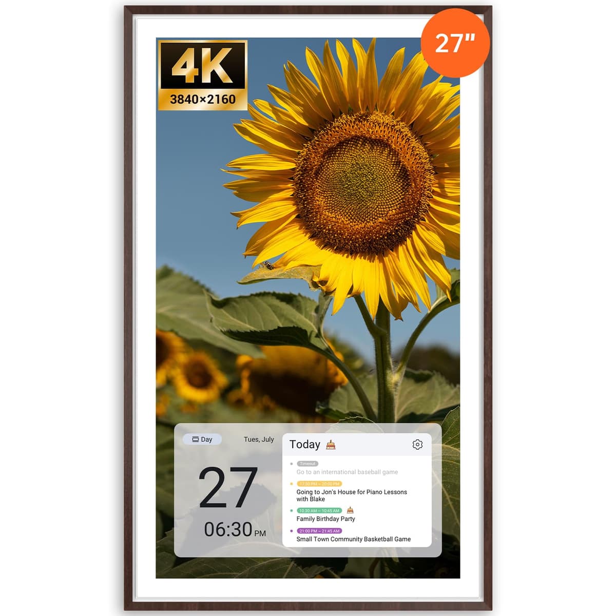 ApoloSign Calendario Digital 27" 4K - Modo Dual con Android y Sincronización Multi-calendario FA27