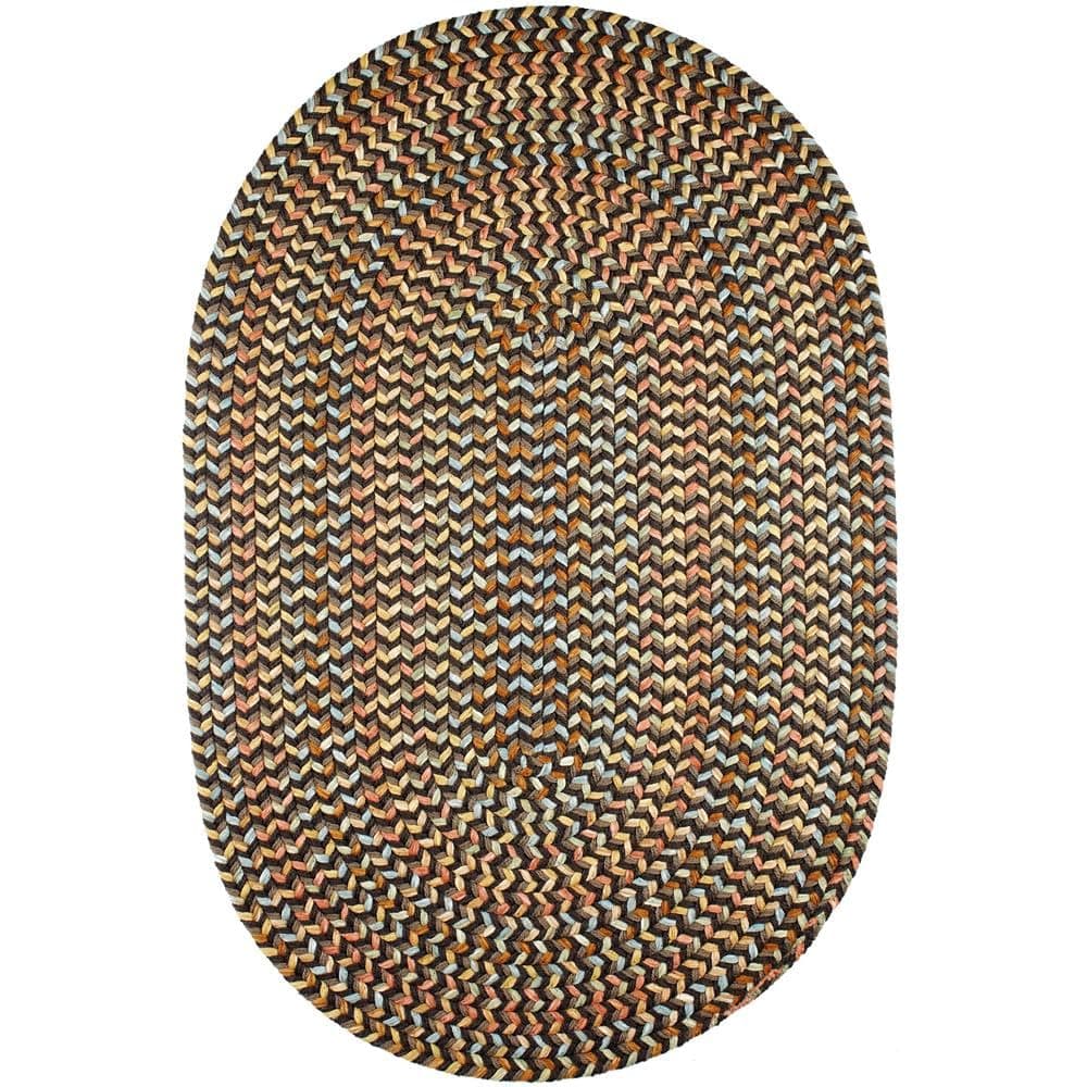 Super Area Rugs Confetti Alfombra Trenzada Interior/Exterior - Brown Velvet - 6' x 9' Oval RHO-CY37R072X108