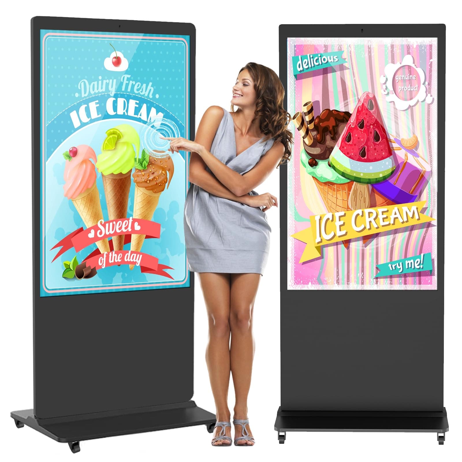 Diandian Kiosco Digital Interactivo 65" 4K Touchscreen Android 11 con WiFi/HDMI/USB Digital Signage Kiosk