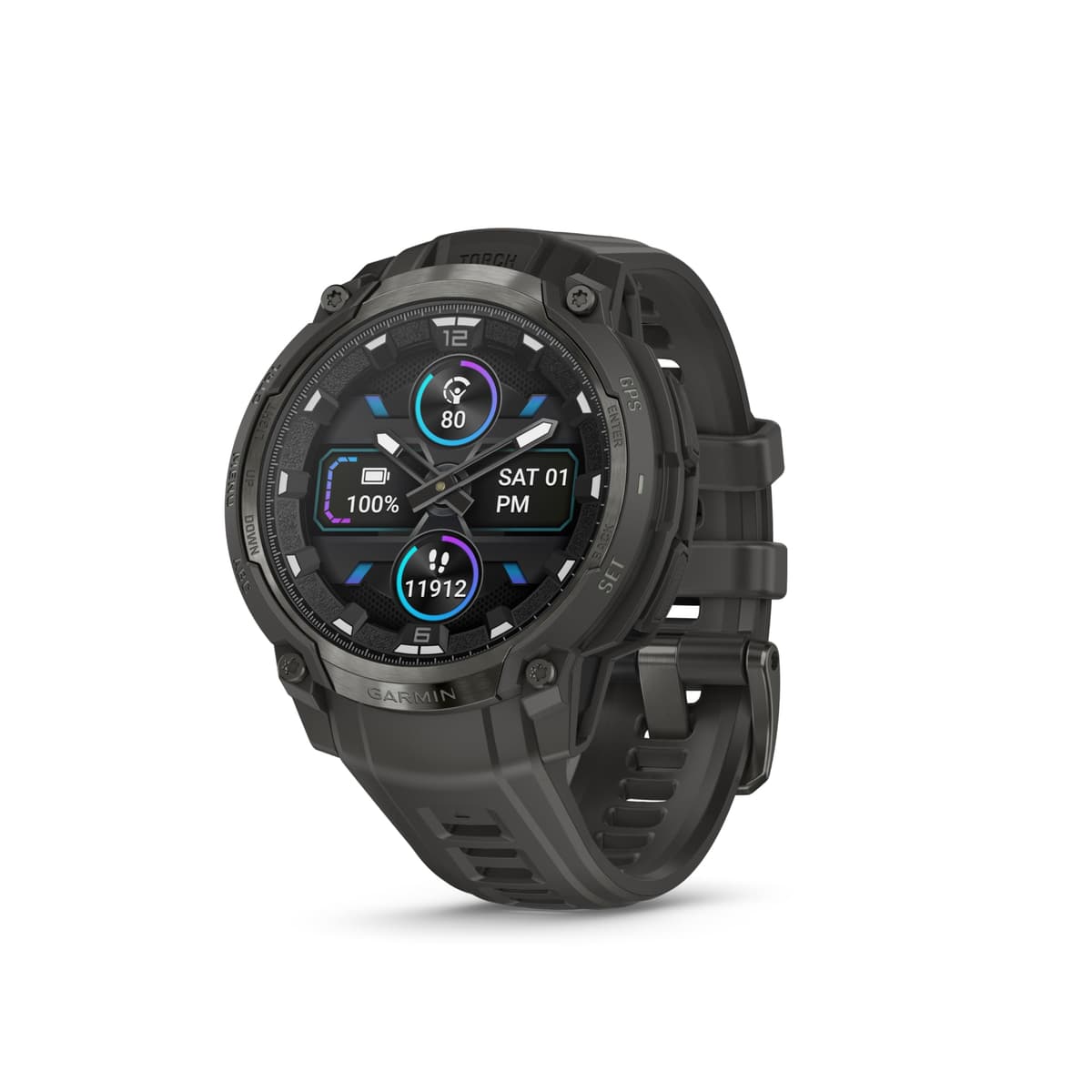 Garmin Instinct Crossover AMOLED Rugged Hybrid GPS Smartwatch - Charcoal con correa de silicona 010-03398-00