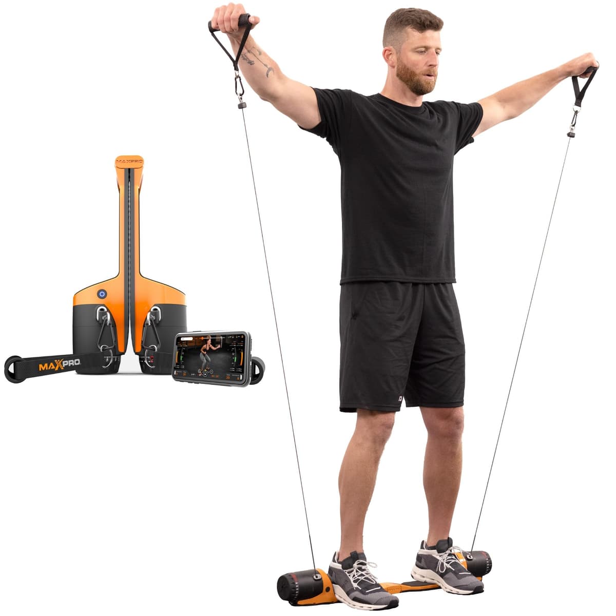 MAXPRO Sport Orange SmartConnect - Cable Gym portátil con Bluetooth (5-300 lbs) E1101-NNA-OR