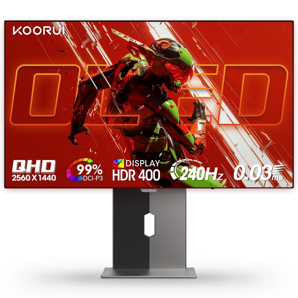KOORUI 27" QD-OLED Gaming Monitor 240Hz QHD 1440p, 0.03ms, 99% DCI-P3, HDR400, Ajustable S2721XO