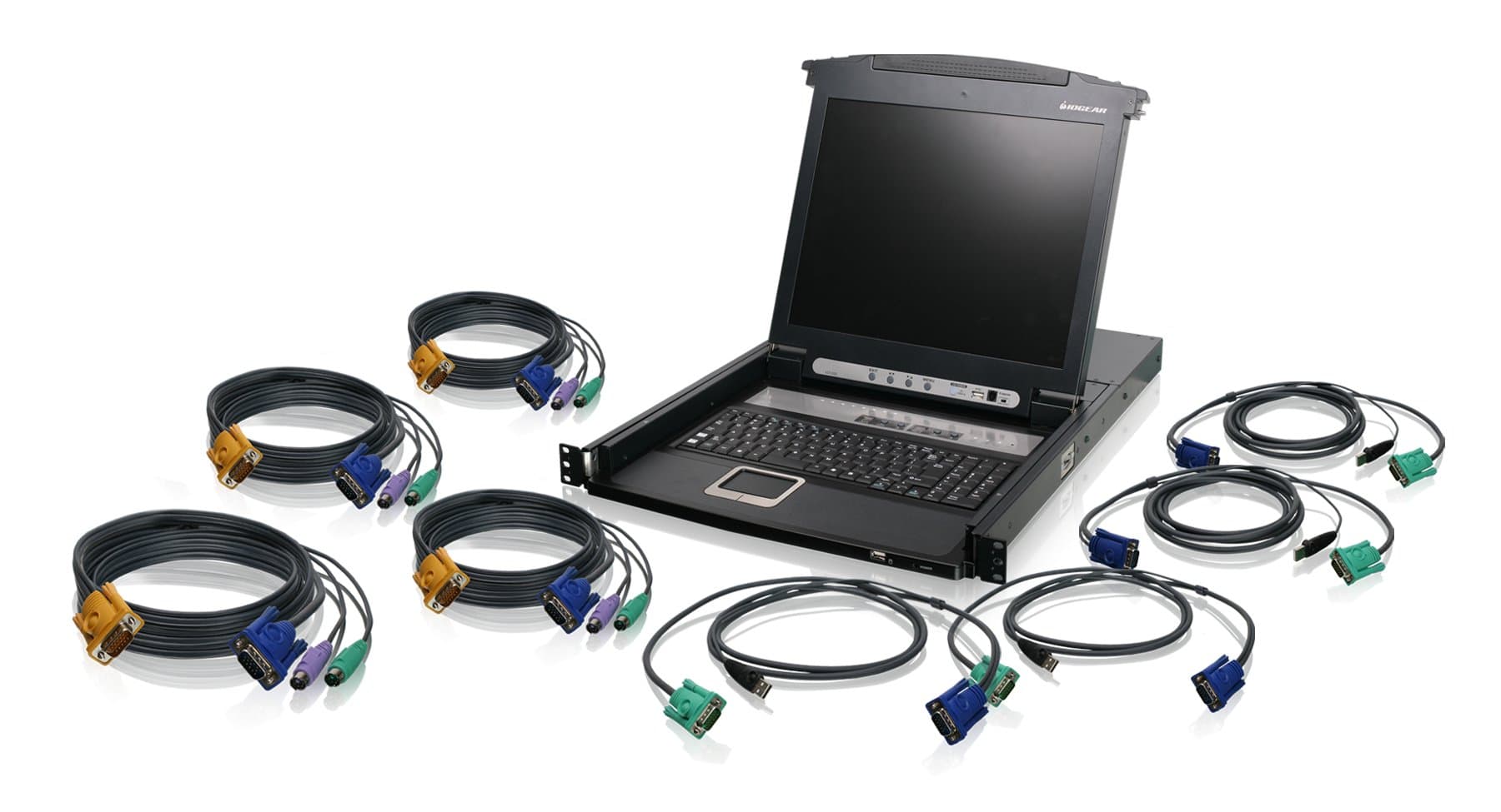 IOGEAR GCL1808KIT - Consola Rack 8-Port KVM con LCD 17"