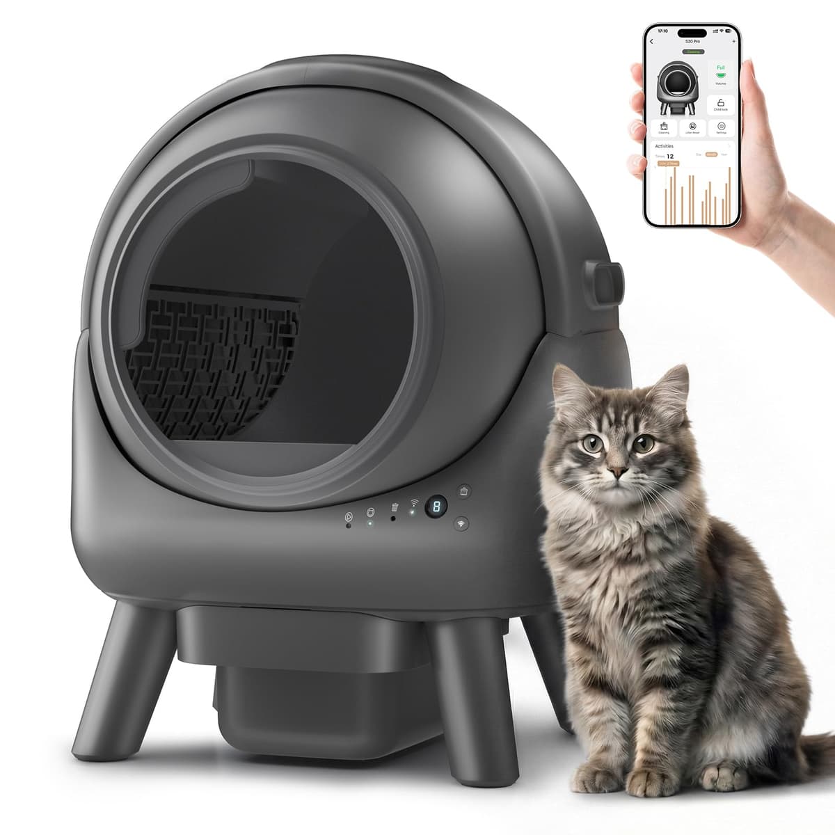 Beokeo Caja de Arena Autolimpiante, Automática para Múltiples Gatos S20 Pro