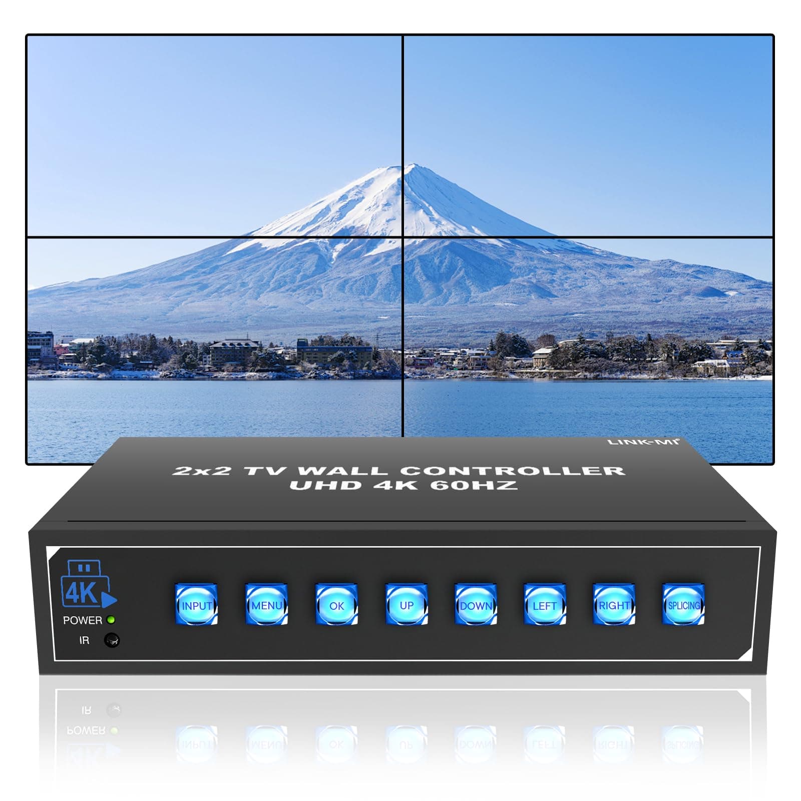 LINK-MI Controlador Video Wall 4K60 2x2 HDMI 2.0 USB 4 Salidas LMTV04U